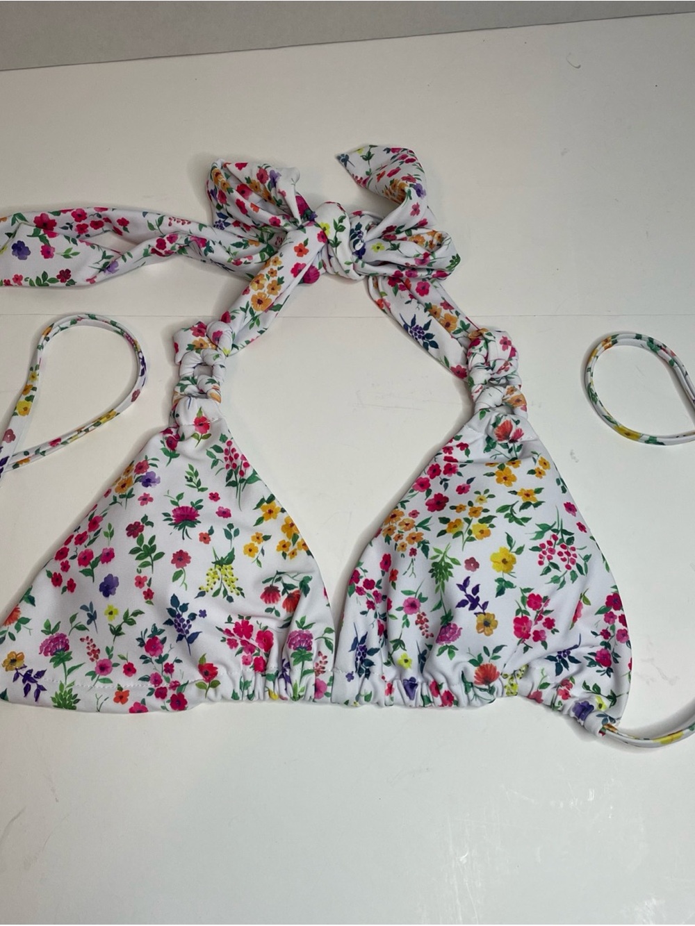 Women’s Size S Triangle Bikini Top Ditsy Floral Print Wildflowers Cottagecore